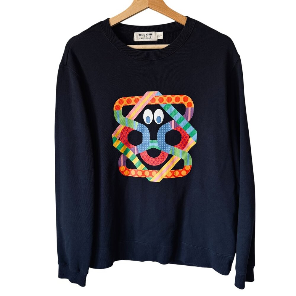 Basic House With Craig & Karl Black Sweatshirt Crewneck Bold Abstract Pop Art